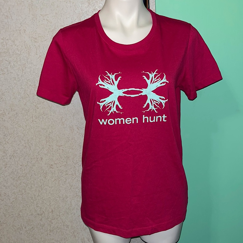 under armour pink women hunt tee shirt